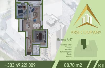 ARSI COMPANY Banese ne shitje, A-27, 88.70m2