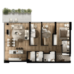 FOLEJA LIVING, Penthouse ne shitje, Objekti  3D-A24, 164.29 m2