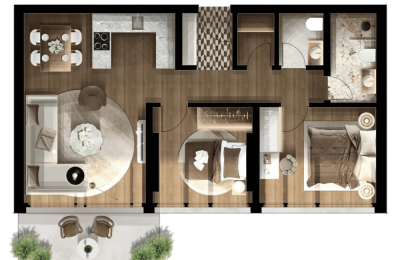 FOLEJA LIVING, Banesë ne shitje, Objekti  3D-A30, 92.42 m2