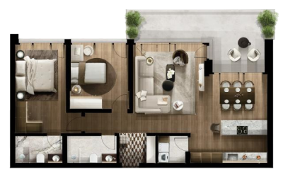 FOLEJA LIVING, Banesë ne shitje, Objekti 3D B15, 124.54 m2