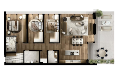 FOLEJA LIVING, Penthouse ne shitje, Objekti 3D B18, 191.72 m2