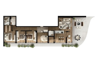 FOLEJA LIVING, Penthouse ne shitje, Objekti 3D B20, 284.98 m2