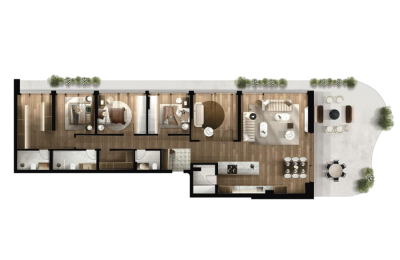 FOLEJA LIVING, Penthause ne shitje, Objekti 3D B21, 301.94 m2