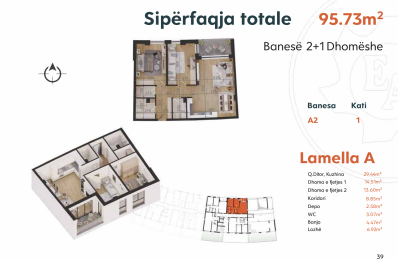 Kompleksi "Izmiri" Lamela A2, 95.73 m2