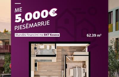 Fshati Gjelbër, Moglicë, Banese 1+1, 62.39m²