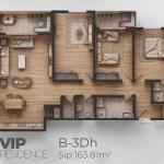 VIP RESIDENCË GJILAN . B-3Dh 163.81m2