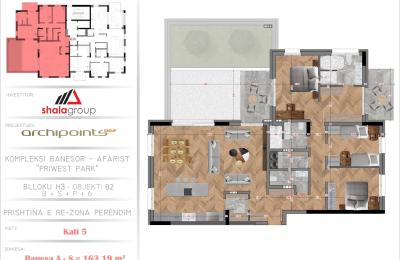 Penthouse në Shitje 163.19m2, kompleksi "PRIWEST PARK" Veternik