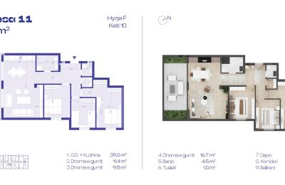 Banesa 11, Hyrja F, Kati 10, 121.5m2
