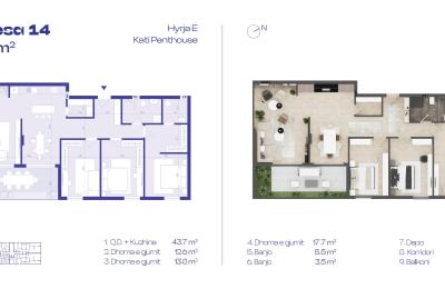 PENTHOUSE 14, Hyrja E, 142.1m2