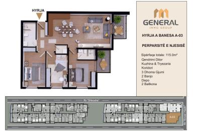 Banesa në Shitje –Objekti III, HYRJA A BANESA A-03  | General Immo Group