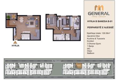 Banesa në Shitje –Objekti III, HYRJA B- BANESA B-01  | General Immo Group