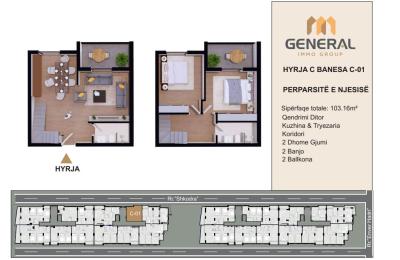 Banesa në Shitje –Objekti III, HYRJA C BANESA C-01  | General Immo Group