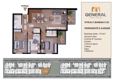 Banesa në Shitje –Objekti III, HYRJA C BANESA C-03  | General Immo Group