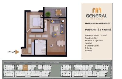 Banesa në Shitje –Objekti III, HYRJA D BANESA D-02  | General Immo Group