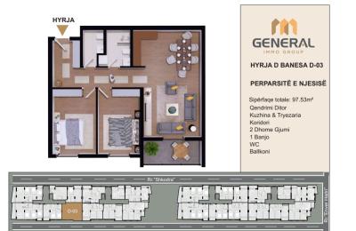 Banesa në Shitje –Objekti III, HYRJA D BANESA D-03  | General Immo Group