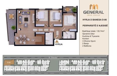 Banesa në Shitje –Objekti III, HYRJA D BANESA D-06  | General Immo Group