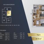 Kompleksi Royal Residence, shitet Banesa BLLOKU 2, TIP A, 81.73m2