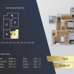 Kompleksi Royal Residence, shitet Banesa BLLOKU 2, TIP E, 88.82m2