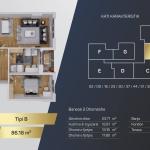 Kompleksi Royal Residence, shitet Banesa BLLOKU 4, TIP B, 86.18m2