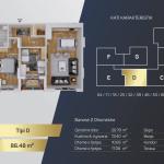 Kompleksi Royal Residence, shitet Banesa BLLOKU 4, TIP D, 86.48m2