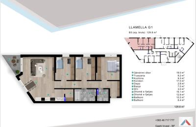 Penthaus në shitje ne Lipjan, Llamella G1, B3, 129.8m2