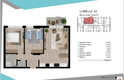 Banesa në shitje ne Lipjan, Llamella G2, B6, 78.62m2