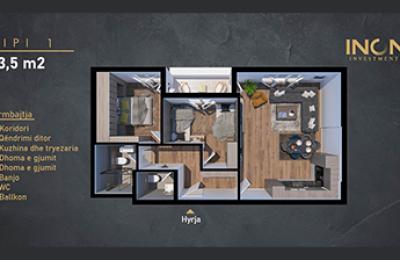 Banesë ne shitje, Kompleksi INON 2 Tip 1, 83.5m2