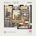 PRISHTINA PREMIUM, Kulla 1 Tip B, kati 1-2-3-4, 110m2
