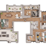 Park Residence Prishtina Objekti 10 Tip 5, 277.10 + 84.04 m2 kati 12
