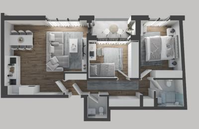 Park Residence PODUJEVE Objekti 1 Tip 1, 89.55m2 kati 4-6