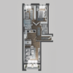 Park Residence PODUJEVE Objekti 2 Tip 2, 88.51 m2 kati 1-8