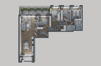 Penthouse Park Residence PODUJEVE Objekti 2 Tip 5, 177.56 m2 kati 9