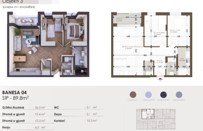 Banesë në shitje në Kompleksin HAB 18, Objekti 3, B04, 89.8m2