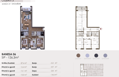 Banesë në shitje në Kompleksin HAB 18, Objekti 3, B06, 126.3m2