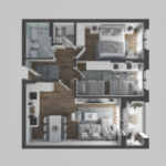 Park Residence PODUJEVE Objekti 3 Tip 4, 77.92 m2 kati 1-7