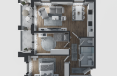 Park Residence PODUJEVE Objekti 4 Tip 3, 89.51 m2 kati 1-6