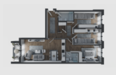 Park Residence PODUJEVE Objekti 4 Tip 5, 120.24 m2 kati 1-8