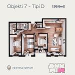 PRISHTINA PREMIUM, Objekti 7 Tip D, kati 1-2-8, 138.6m2
