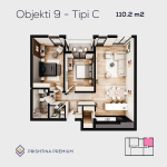 PRISHTINA PREMIUM, Objekti 9 Tip C, kati 2-5-6-8, 110.2m2