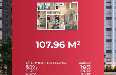 SWISS BUILDINGS, Banesë ne shitje, Objekti A, 107.96.m2