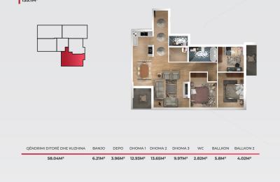 SWISS BUILDINGS, Banesë ne shitje, Objekti A, 135.1.m2