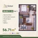 KOMPLEKSI URTINA, OBJEKTI CD Tip 1,  56.71m2