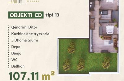 KOMPLEKSI URTINA, OBJEKTI CD Tip 13,  107.11m2 + Terasë 99.81m2
