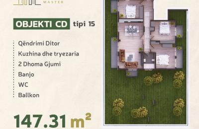 KOMPLEKSI URTINA, OBJEKTI CD Tip 15,  147.31m2 + Terasë 192.47m2
