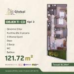 KOMPLEKSI URTINA, OBJEKTI CD Tip 3,  121.72m2 + Terasë 18.34m2