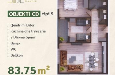 KOMPLEKSI URTINA, OBJEKTI CD Tip 5,  83.75m2