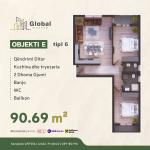 KOMPLEKSI URTINA, OBJEKTI E Tip 6, 90.69m2