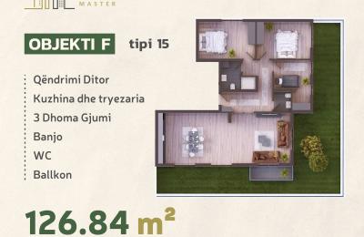 KOMPLEKSI URTINA, OBJEKTI F Tip 15, 126.84m2 + terasë 66.10m2