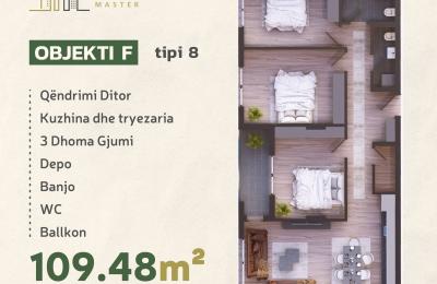 KOMPLEKSI URTINA, OBJEKTI F Tip 8, 109.48m2