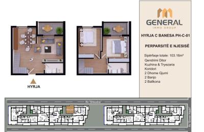 Penthouse në Shitje – HYRJA C BANESA PH-C-01 Objekti III | General Immo Group